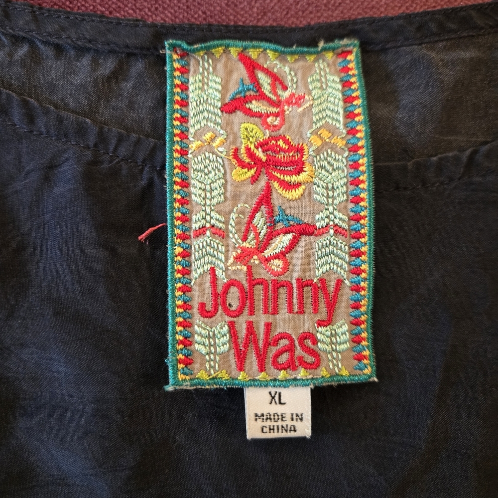Johnny Was Floral Semi-Sheer Blouse, Sz XL - Picture 8 of 9